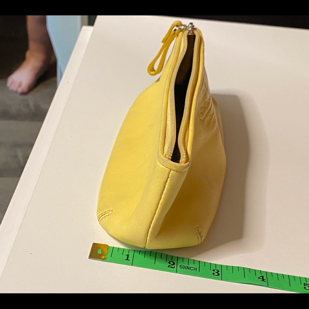 Coach zipper pouch butter yellow